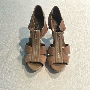 Moda Beige Strap Heels